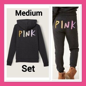 NWT VS PINK GRADIENT BRUSHED LOGO SET
